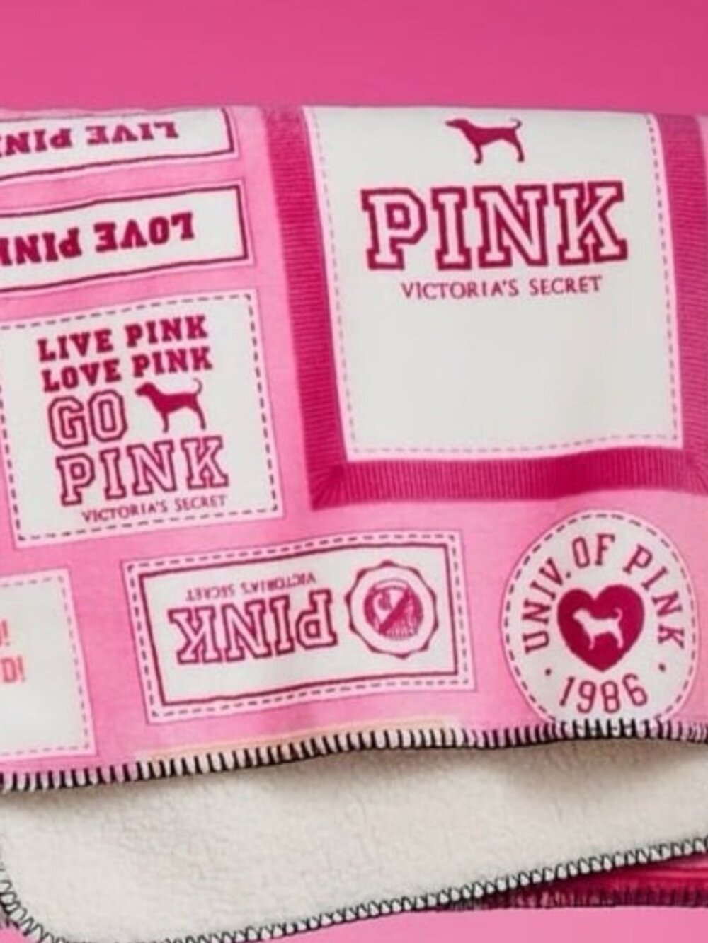 VS PINK COLORBLOCK COZY PLUSH BLANKET PINK FRIDAY 2026 LIMITED EDITION